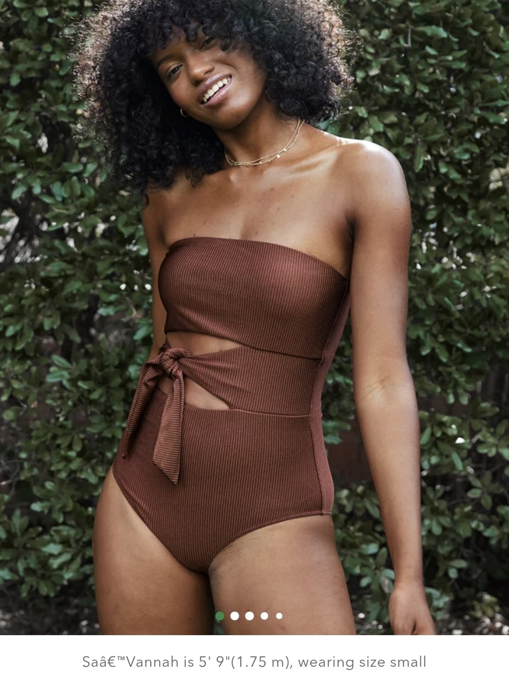 Aerie Ribbed Shine Wrap Strapless One Piece Swimsuit